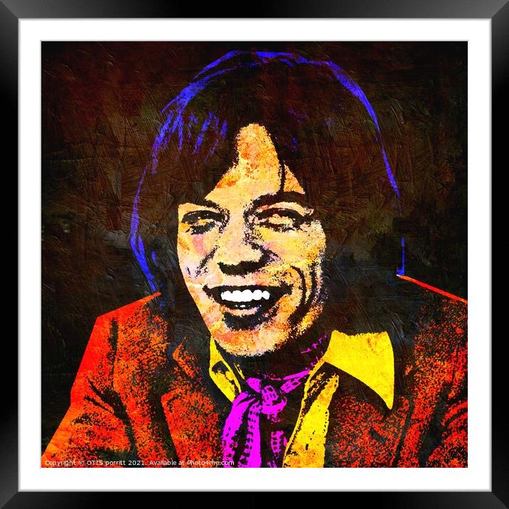 Mick Jagger Framed Mounted Print by OTIS PORRITT