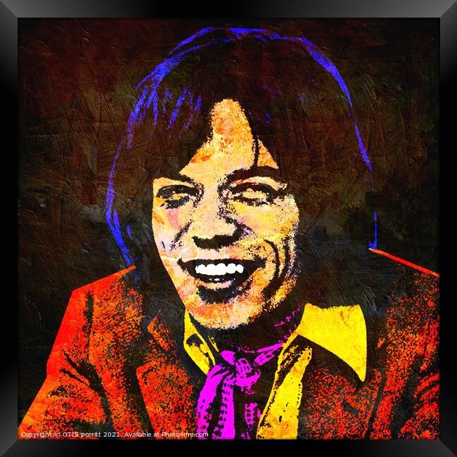 Mick Jagger Framed Print by OTIS PORRITT