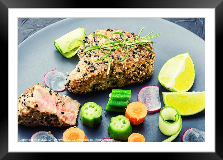 Delicious tuna and vegetable salad Framed Mounted Print by Mykola Lunov Mykola