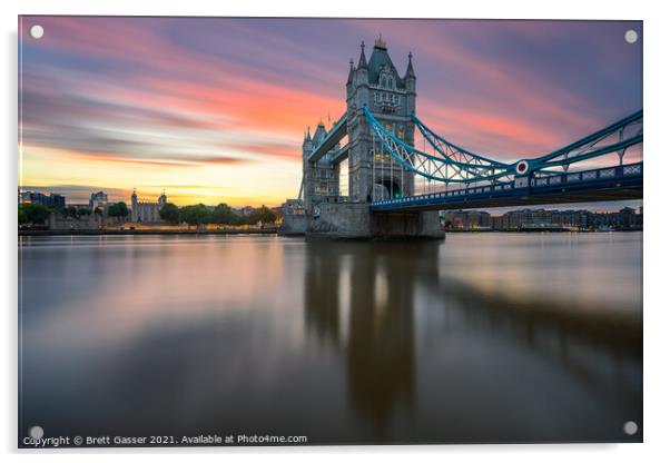 Tower Bridge Sunrise Acrylic by Brett Gasser