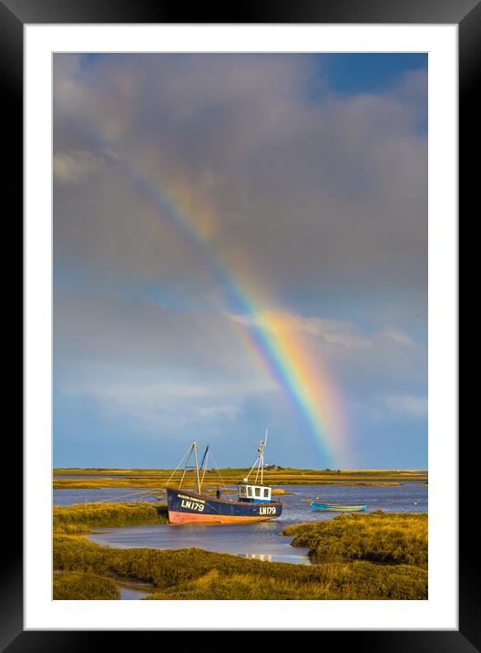 Rainbow over the creek. Framed Mounted Print by Bill Allsopp