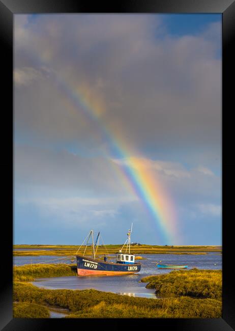 Rainbow over the creek. Framed Print by Bill Allsopp
