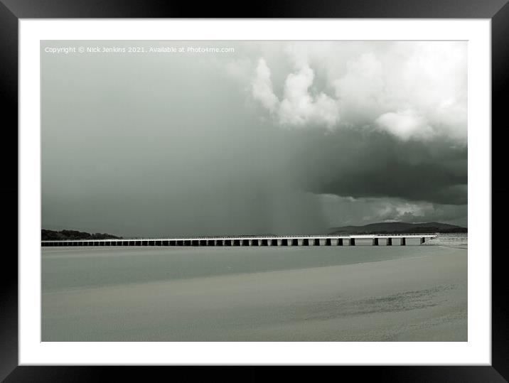 Storm over The River Kent Estuary Cumbria Framed Mounted Print by Nick Jenkins