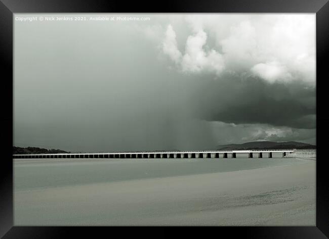 Storm over The River Kent Estuary Cumbria Framed Print by Nick Jenkins