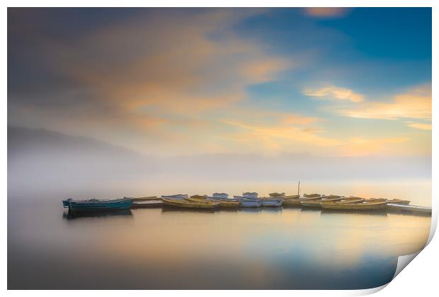 Dawn at the reservoir. Print by Bill Allsopp