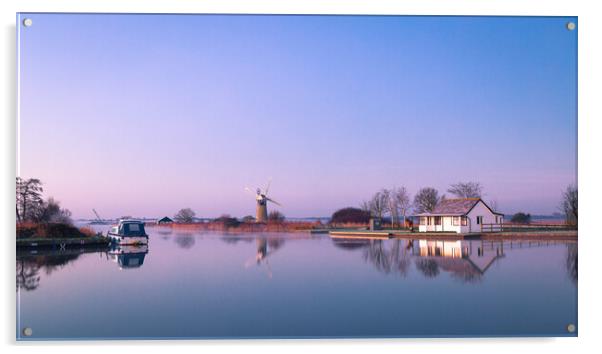 Dawn at Thurne. Acrylic by Bill Allsopp