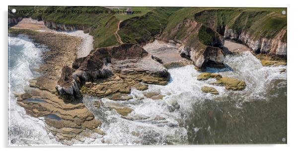 Thornwick Bay and Little Thornwick Acrylic by Graham Moore