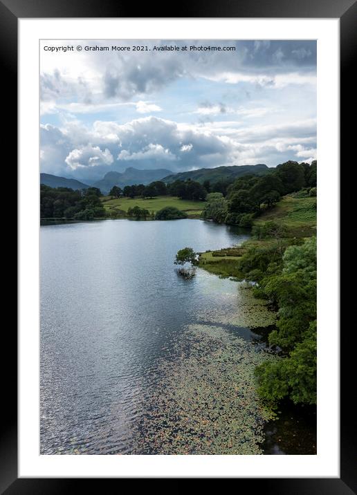 Loughrigg Tarn and the Langdale Pikes Framed Mounted Print by Graham Moore