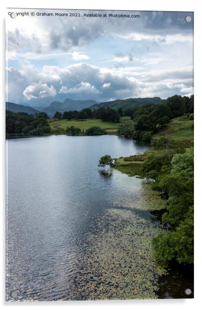 Loughrigg Tarn and the Langdale Pikes Acrylic by Graham Moore