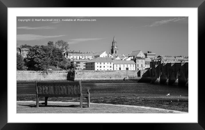 Berwick-upon-Tweed Northumberland in Black and Whi Framed Mounted Print by Pearl Bucknall