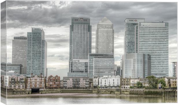 Docklands Canary Wharf HDR Canvas Print by David French
