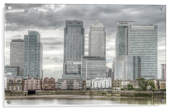 Docklands Canary Wharf HDR Acrylic by David French