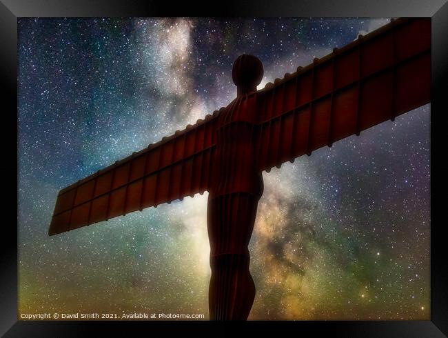 Angel Of The North Under The Stars Framed Print by David Smith