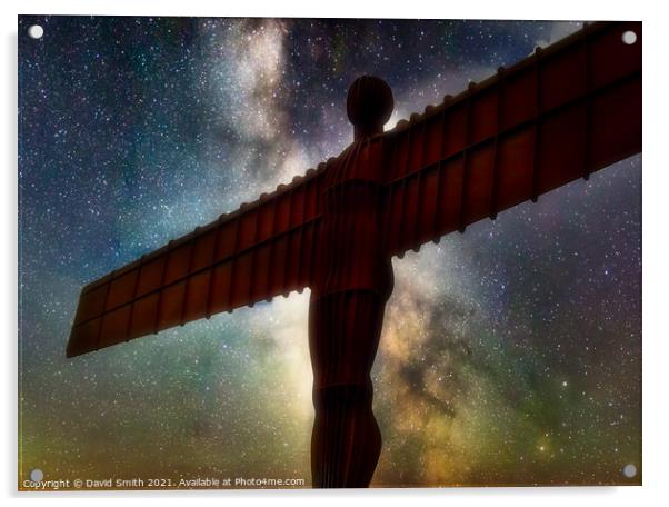 Angel Of The North Under The Stars Acrylic by David Smith