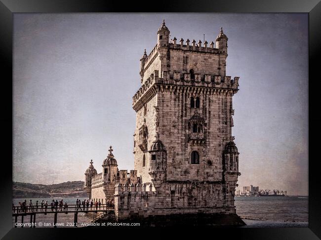 Queuing For The Belém Tower Lisbon Framed Print by Ian Lewis