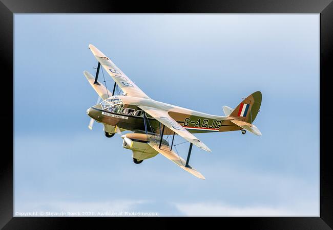 de Havilland Dragon Rapide G-AGJG Framed Print by Steve de Roeck