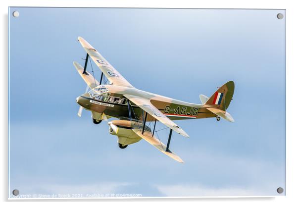 de Havilland Dragon Rapide G-AGJG Acrylic by Steve de Roeck