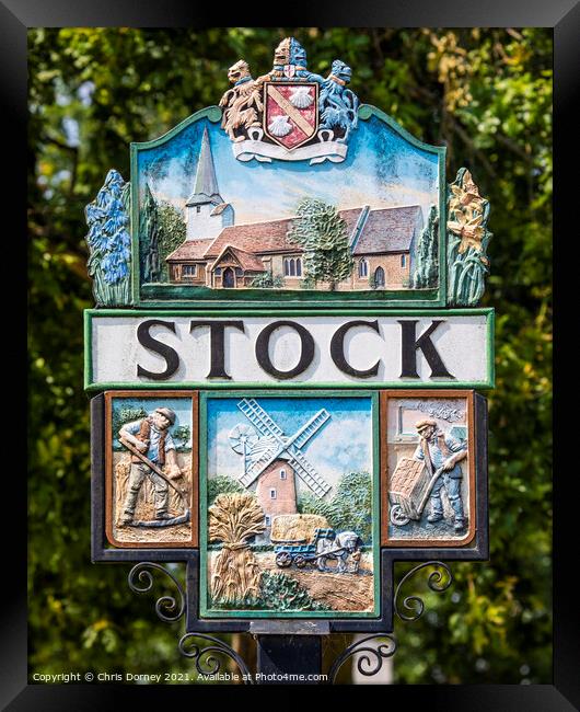 Village of Stock in Essex, UK Framed Print by Chris Dorney
