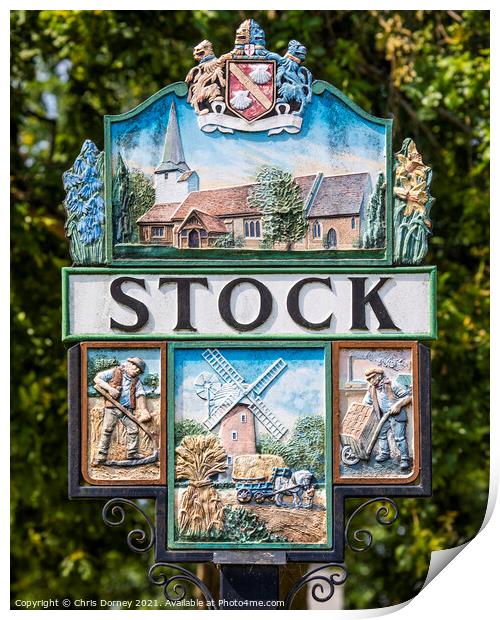 Village of Stock in Essex, UK Print by Chris Dorney