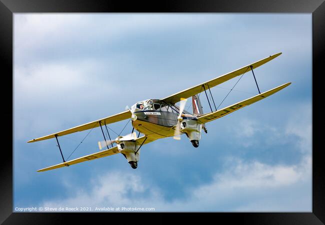 de Havilland DH89 Dragon Rapide Framed Print by Steve de Roeck