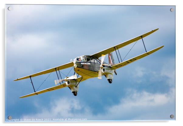 de Havilland DH89 Dragon Rapide Acrylic by Steve de Roeck