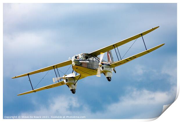de Havilland DH89 Dragon Rapide Print by Steve de Roeck