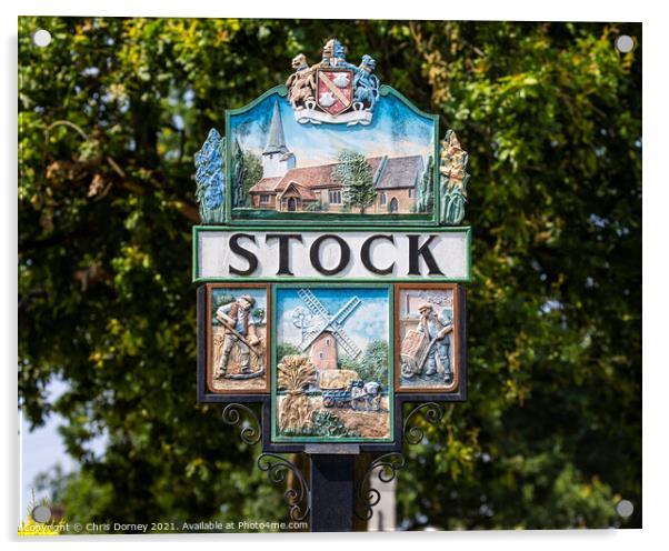 Village of Stock in Essex, UK Acrylic by Chris Dorney