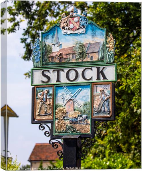 Village of Stock in Essex, UK Canvas Print by Chris Dorney