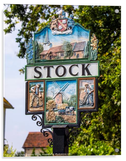 Village of Stock in Essex, UK Acrylic by Chris Dorney