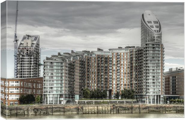 Thames side Flats Canvas Print by David French
