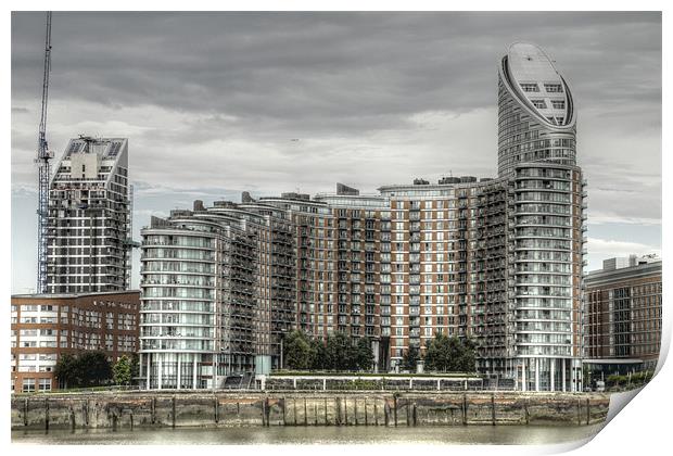 Thames side Flats Print by David French