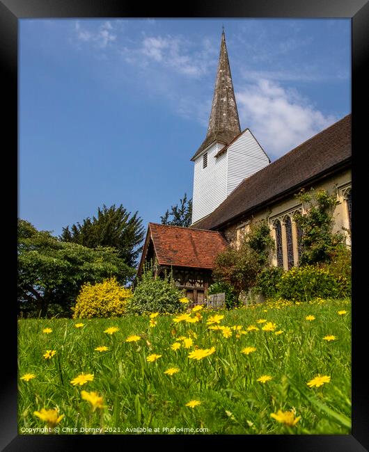 All Saints Church in Stock, Essex, UK Framed Print by Chris Dorney