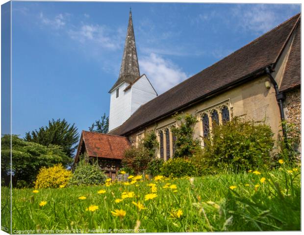 All Saints Church in Stock, Essex, UK Canvas Print by Chris Dorney