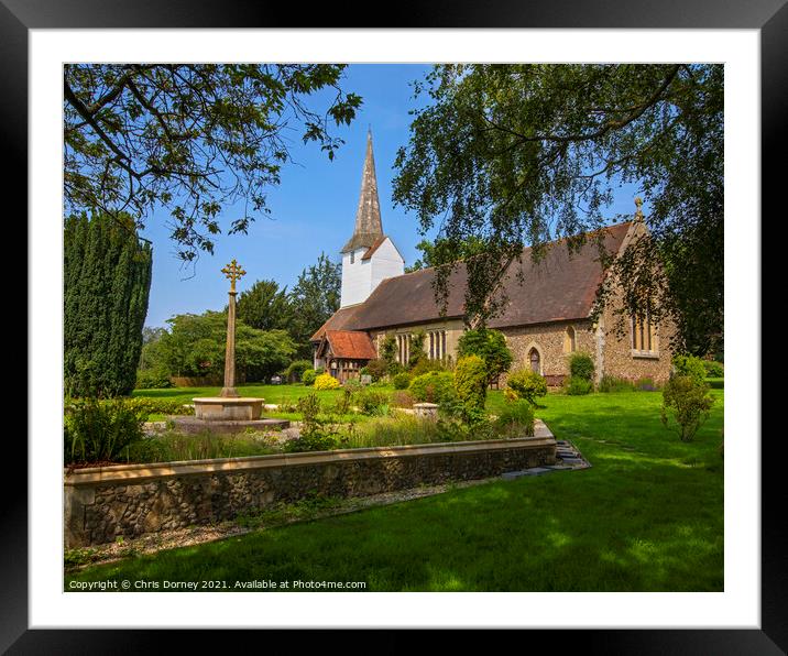 All Saints Church in Stock, Essex, UK Framed Mounted Print by Chris Dorney
