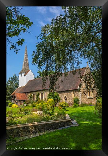 All Saints Church in Stock, Essex, UK Framed Print by Chris Dorney
