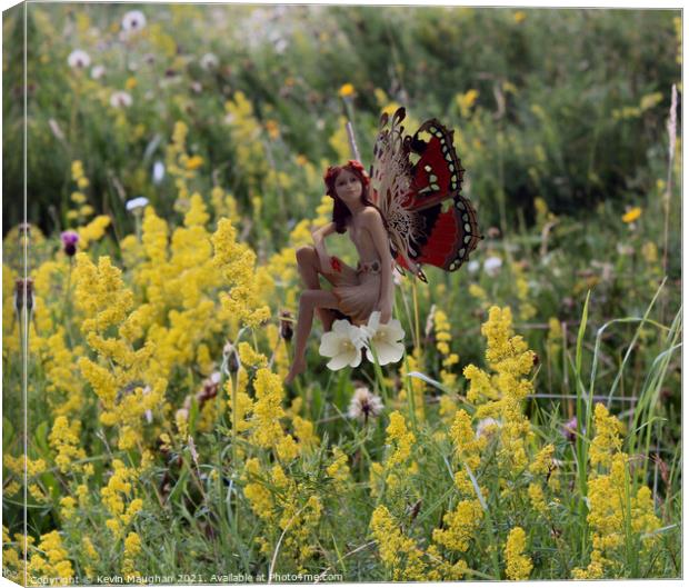 A Butterfly Fairy In The Field Canvas Print by Kevin Maughan