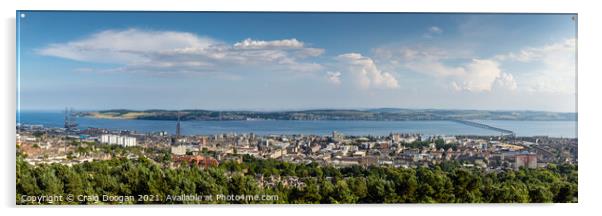 Dundee City Panorama Acrylic by Craig Doogan