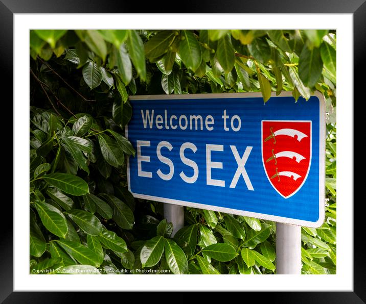 Welcome to Essex Sign Framed Mounted Print by Chris Dorney