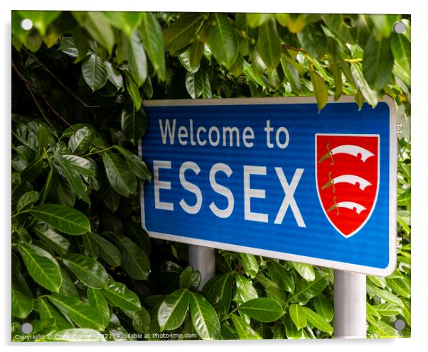 Welcome to Essex Sign Acrylic by Chris Dorney