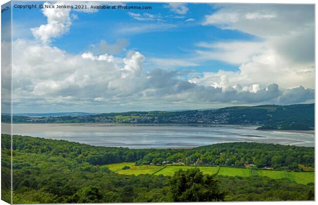 View across the Kent Estuary to Grange over Sands Canvas Print by Nick Jenkins