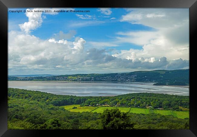 View across the Kent Estuary to Grange over Sands Framed Print by Nick Jenkins
