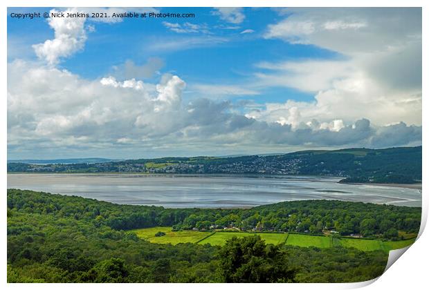 View across the Kent Estuary to Grange over Sands Print by Nick Jenkins