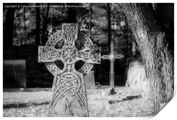 Mystic Celtic Cross Print by Taina Sohlman