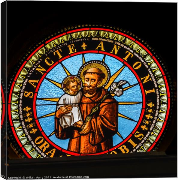 Saint Anthony Stained Glass Cathedral Punta Arenas Chile Canvas Print by William Perry