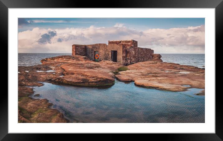 Hilbre Island Lifeboat Rockpools Framed Mounted Print by Liam Neon