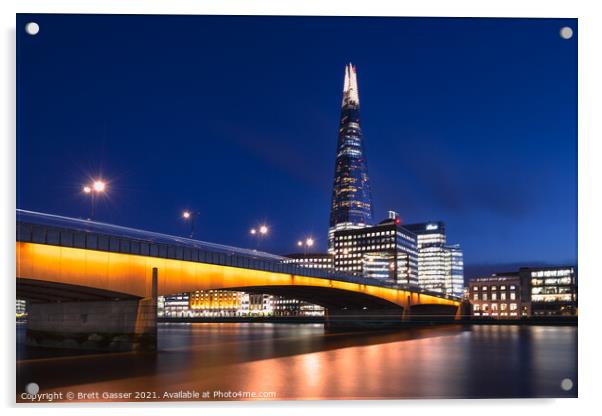 London Bridge and The Shard Acrylic by Brett Gasser