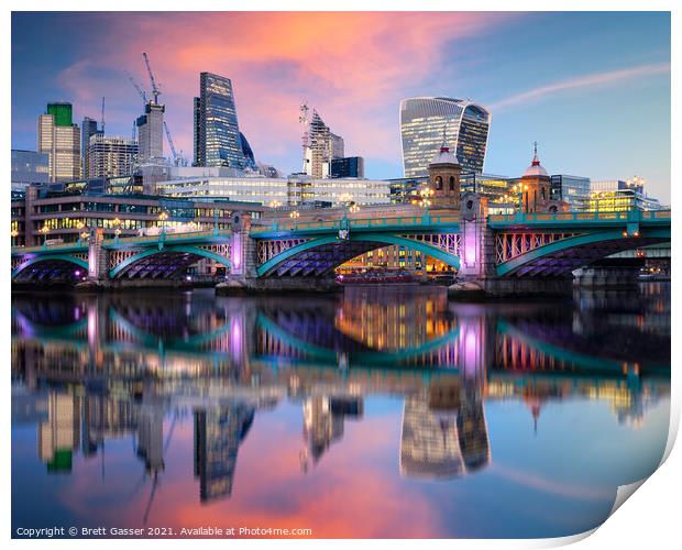 Southwark Bridge and the City of London Print by Brett Gasser