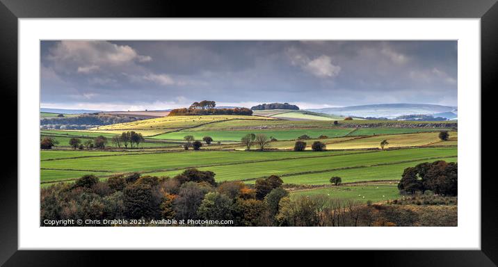 Minninglow and Aleck Low beyond Framed Mounted Print by Chris Drabble