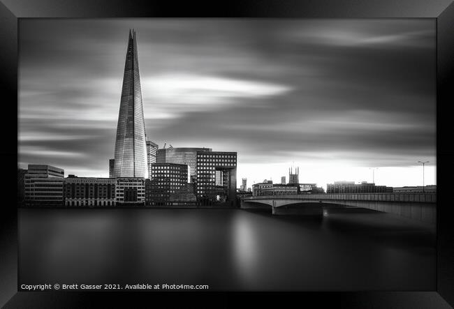 The Shard and London Bridge Framed Print by Brett Gasser