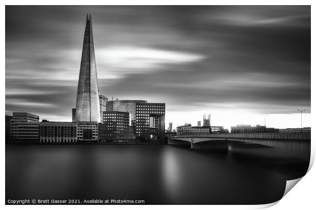 The Shard and London Bridge Print by Brett Gasser